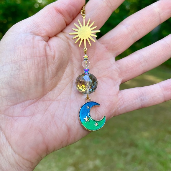 Moon and Star Sun-catcher/Rearview Mirror Charm - Picture 8 of 11